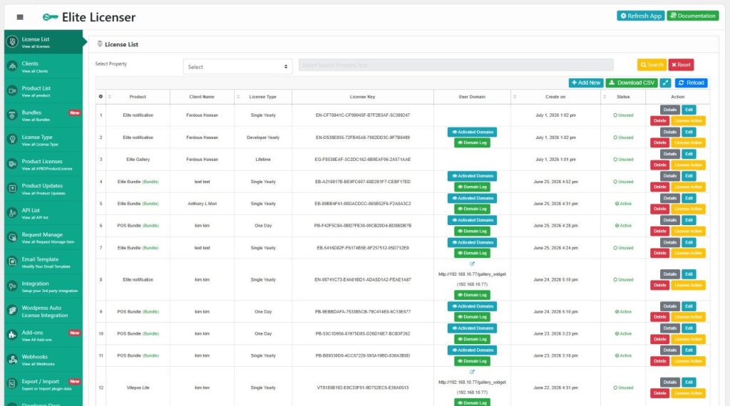 WordPress plugin license manager